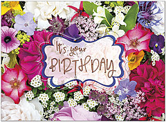 Colorful Floral Birthday Card A1409U-X